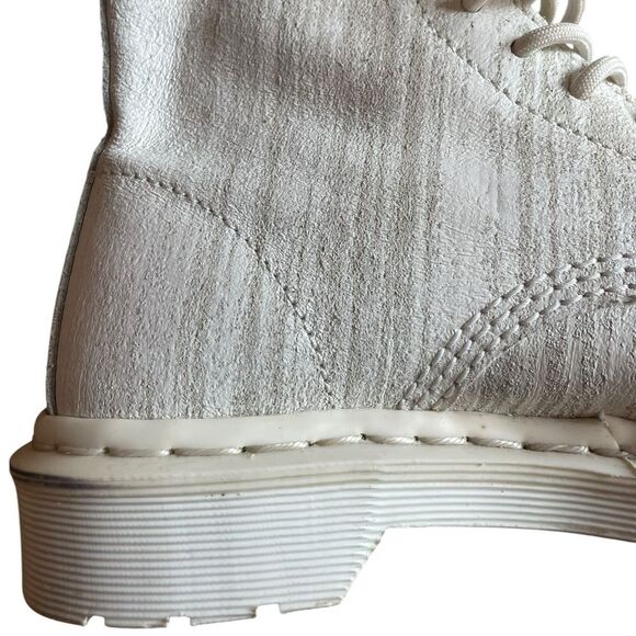 Dr Martens Pascal Painter Leather Combat Boots Womens Size 7 Mens Size 6 White - Picture 9 of 11
